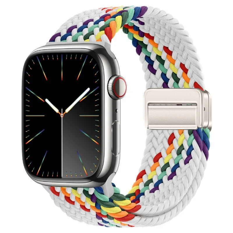 Gevlochten band voor Apple Watch-band 44 mm 40 mm 45 mm 46 mm 49 mm 41 mm 38 Magnetische nylon armband iWatch-serie se 7 6 8 9 10 Ultra 2