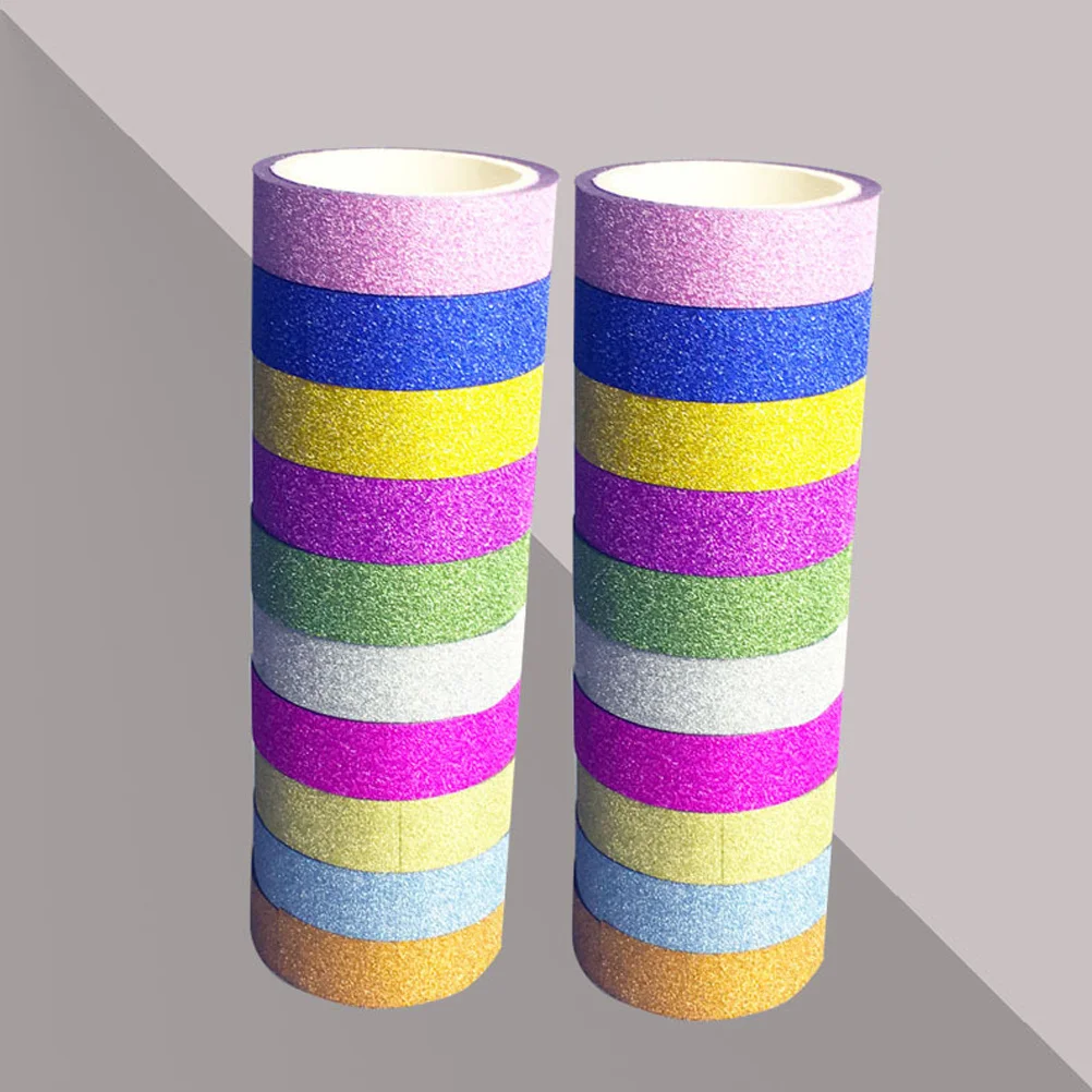 10 قطعة مجموعة شريط اشي سباركلي ألوان نابضة بالحياة قابلة لإعادة الاستخدام لاصق صياغة الزينة لأجهزة الكمبيوتر المحمولة المخططين المشاريع الفنية
