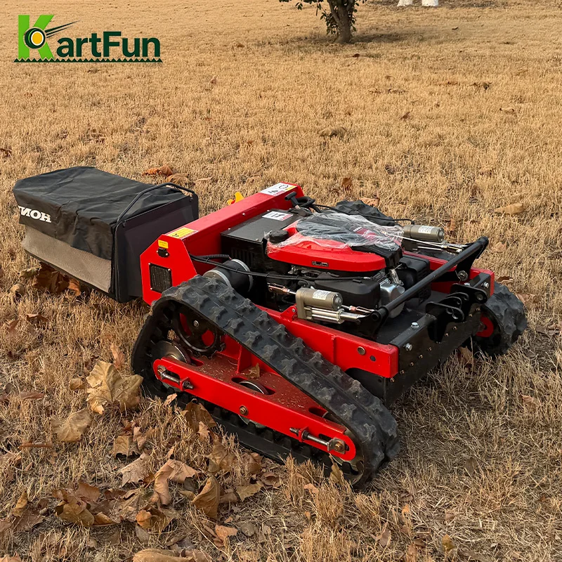

Factory Direct 608cc Remote Control Lawn Mower 1200mm Wide Cut Heavy Duty All Terrain RC Mower For Steep Slope Hill