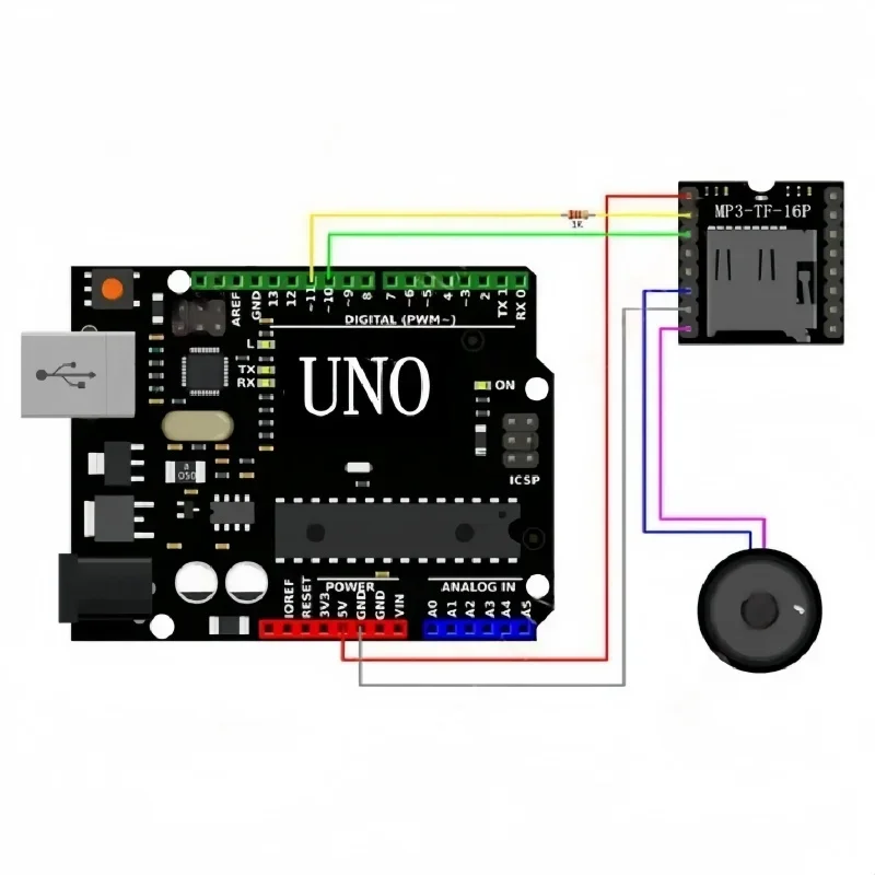 DFPlayer وحدة مشغل MP3 صغيرة V3.0 16P TF بطاقة U القرص Mini MP3 DF مشغل الصوت وحدة الصوت #6