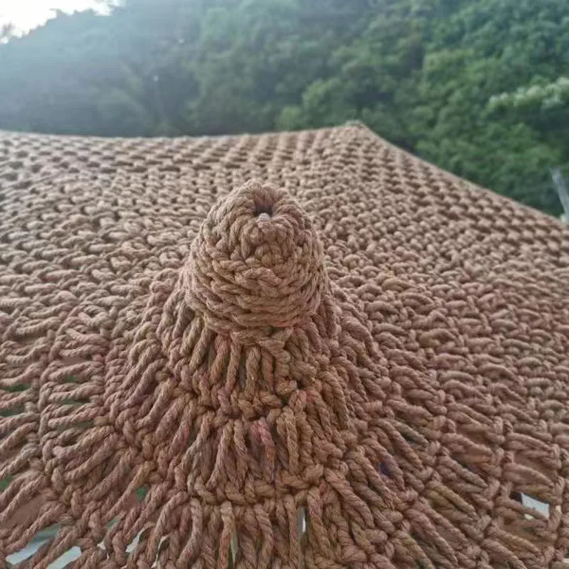 屋外パラソル 海辺のビーチ 編み込み模擬麦わらきのこ小屋