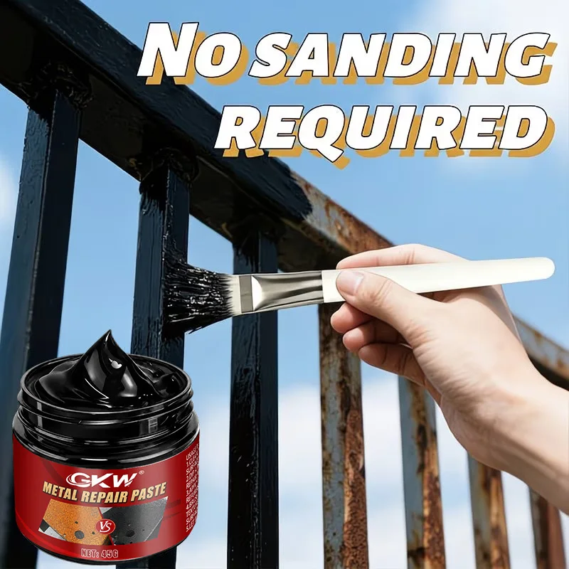 Black Wrought Iron Repair Paste, Fast-dry Anti-rust Coat for Metal Furniture, Strong Adhesion