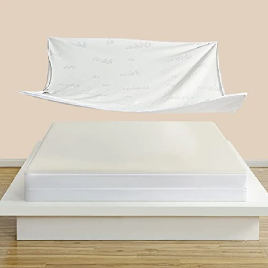 

Mattress Protector with Zipper- 360 Top Removable and Adjustable Waterproof Mattress Cover Fit 9''- 18'' Depth-Zippered Mattres