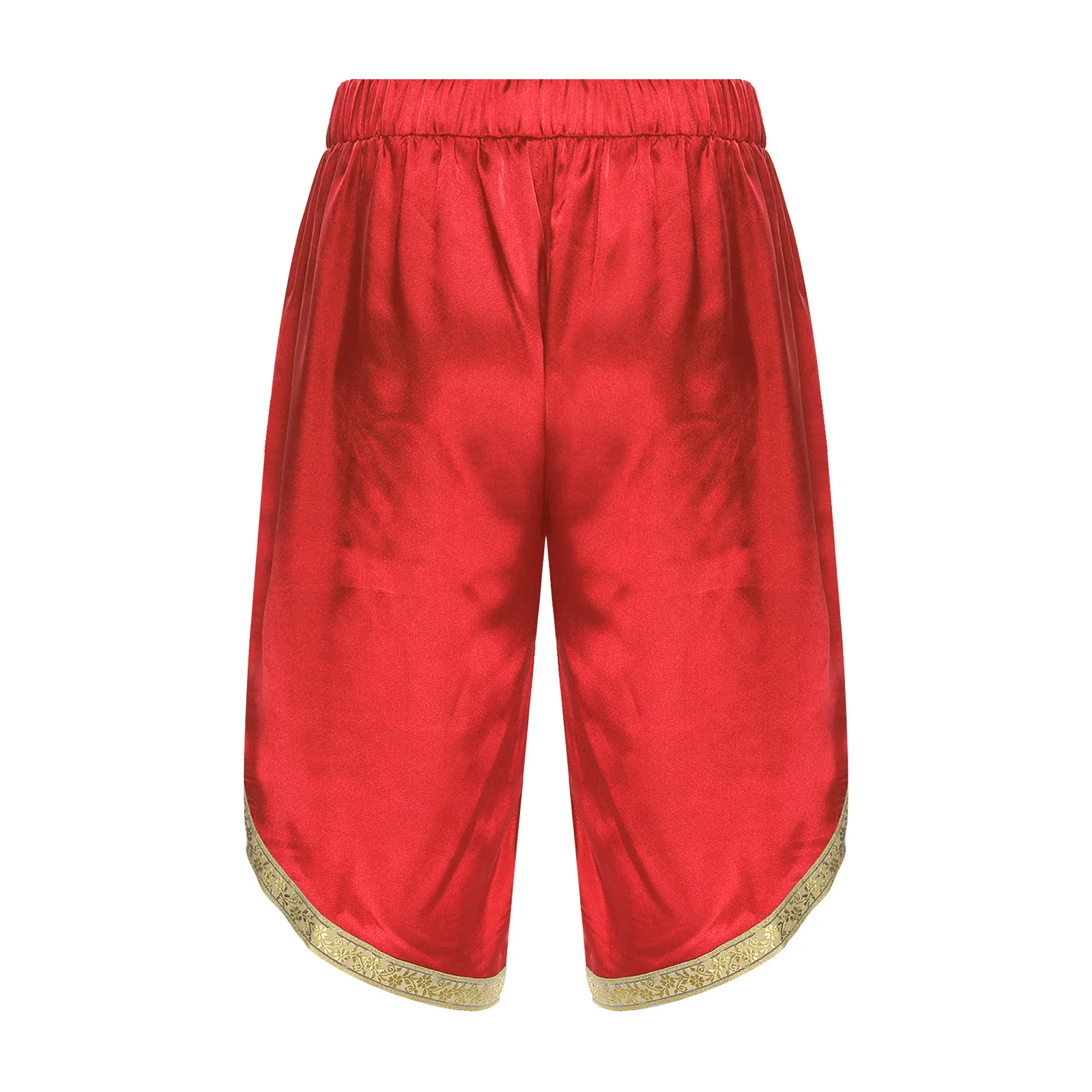 Męskie, stylowe, błyszczące szorty dhoti na Halloween w arabskim, egipskim, indyjskim stylu cosplay z kieszeniami, luźne, arabskie, codzienne, na karnawał.