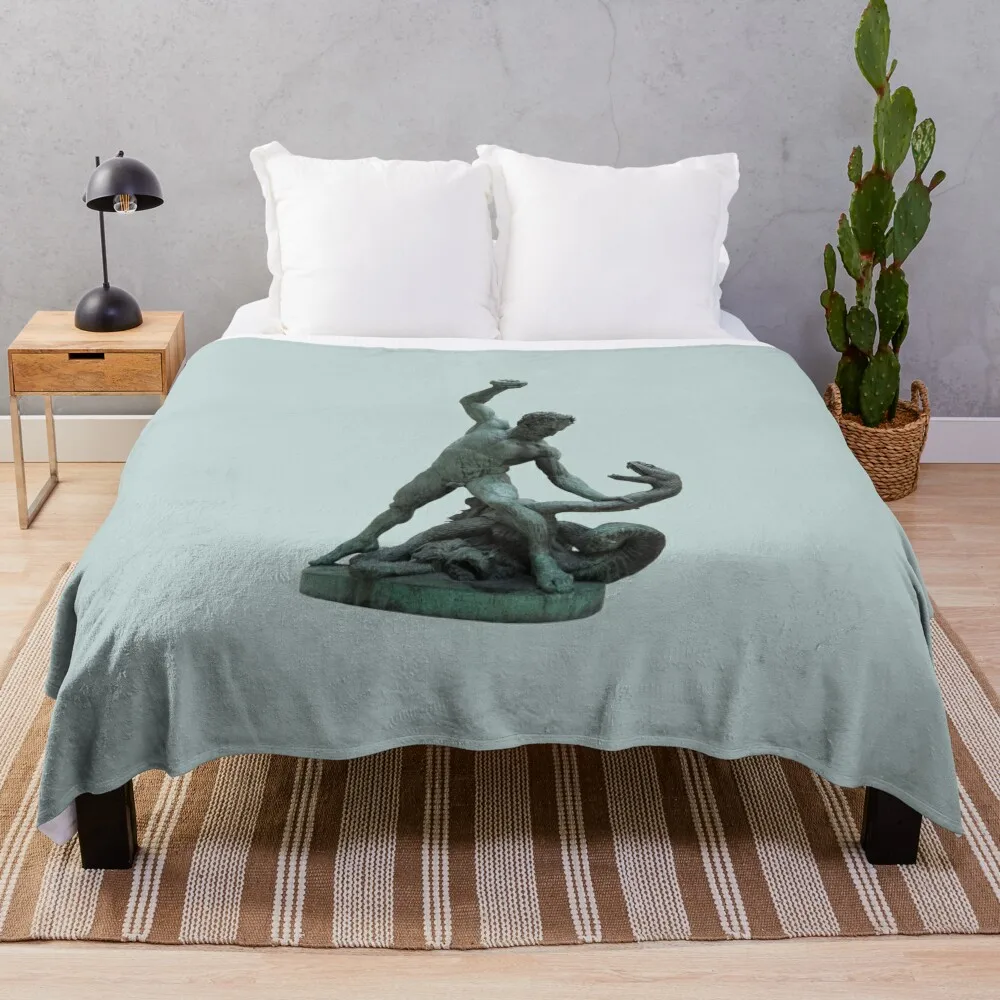 

Hercules fighting Acheloos transformed into a snake Throw Blanket warm for winter Kid'S Comforter Decorative Beds Blankets