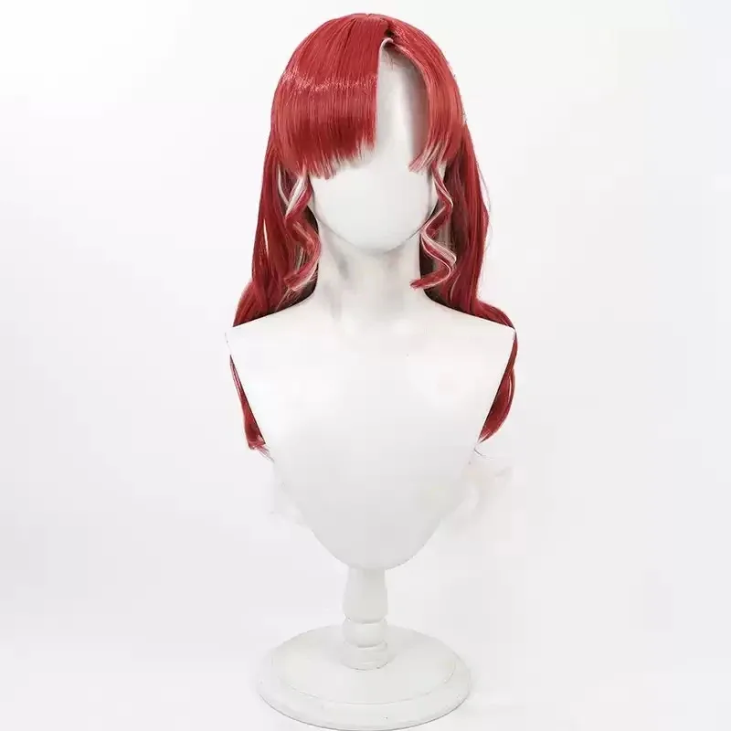 

2025 aaa Vtuber Saotome Berry Cosplay Wig Red White Mixed Wavy Heat Resistant Synthetic Hair Halloween Party Role Play + Free Wi