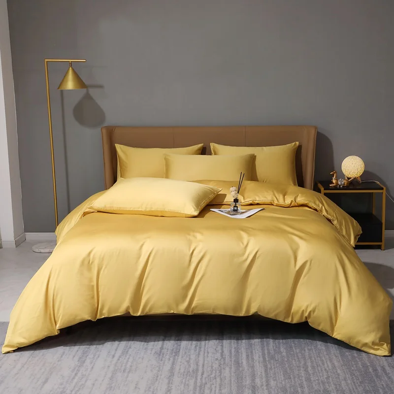 100% Cotton 3pcs Bedding Set New Solid Color 1pc Duvet Cover and 2pcs Pillowcases Multiple Sizes 200x200 Soft and Breathable