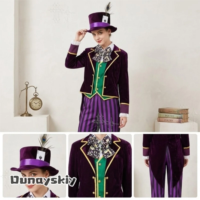 Disfraz de Alicia en el País de las Maravillas para Hombre, Traje para Fiesta de Halloween, Espectáculo, con Accesorios Completos, Temática Anime, Ropa para Juego de Roles