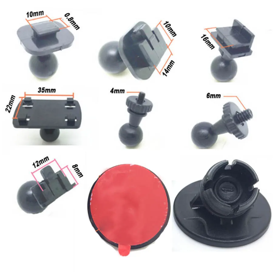 7 Types Ball Option DVR Camcorder Holder Mount Adhesive Sticker Base for Auto GPS Recorder DV Dashcam Bracket Cameara Mini Stand