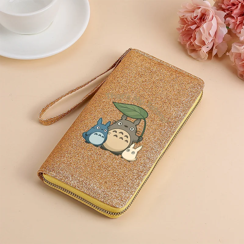

My Neighbor Totoro Women Wallet Card Holder Large Capacity Zipper Coin Purse Multi Card Organizer Cell Phone Wristlet Handbag