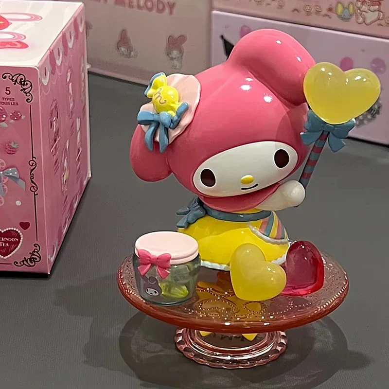 Miniso My Melody Afternoon Tea Series Mysterious Blind Box Ornaments Fashion Action Figures Cute Model Dolls Trendy Toys Gift