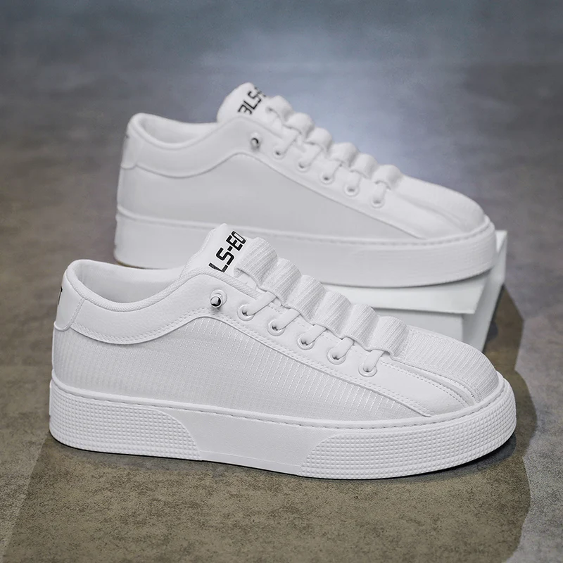 

New Men's Board Shoes Fashion Spring and Autumn Comfortable Anti Slip Sneakers Thick Bottom Simple White Outdoor Casual Shoes
