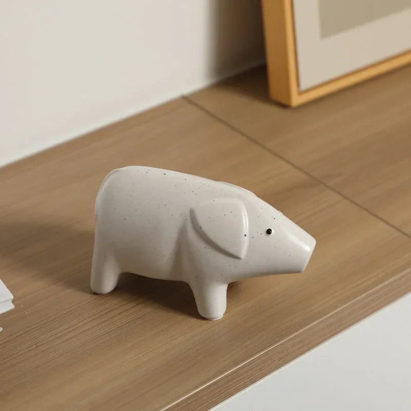 1pc Creative Ceramic Pig Ornament Home Modern Living Room Wine Cabinet Soft Decoration Small Decoration