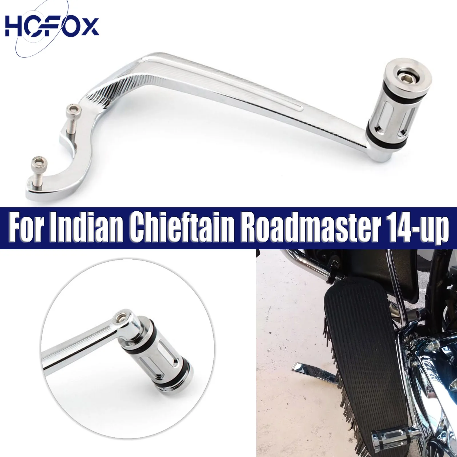 

Motorcycle Heel Shifter Chrome Heel Shift Lever w/ Shifter Peg Fit For Indian Chieftain Roadmaster 14-up
