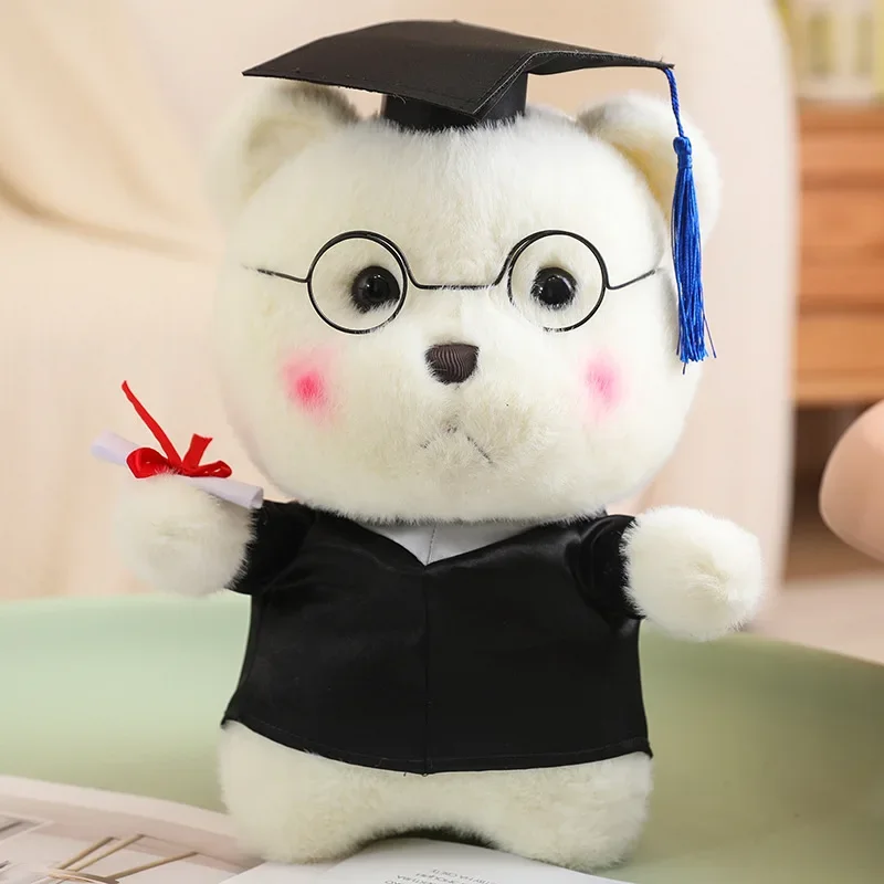 Sombrero de médico creativo, osito, muñeco de peluche suave, juguetes, pasatiempos, regalo conmemorativo de graduación Kawaii para amigos