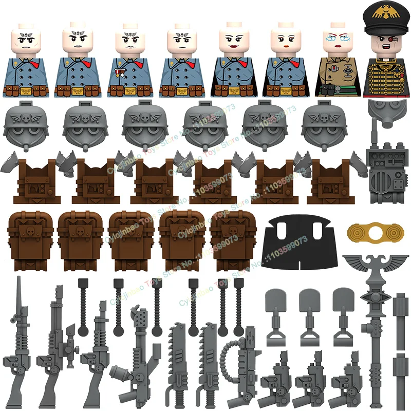 

Modern Pyro Soldier Sergeant Signal Corps Sniper Instructor Building Blocks Bricks Accessories Head Weapon Kid Toys N201-208