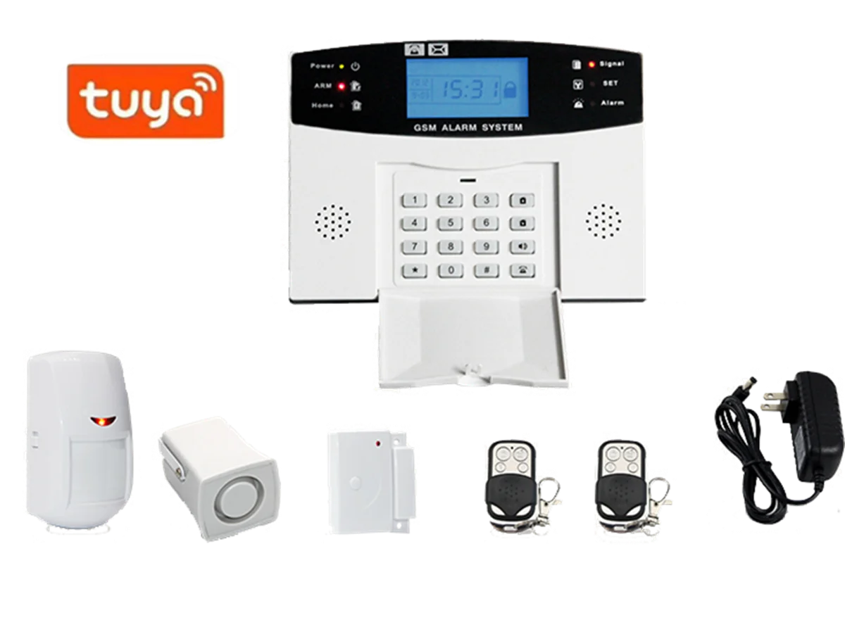 

2.4Inch TFT Monitor Tuya APP WIFI 4G/ GSM Alarm System Keyboard Control Burglar Alarm Kit PIR Detector Motion Sensor