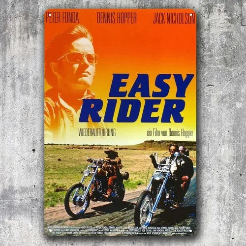 Easy Riders Peter Fonda Dennis Hopper Film Metallposter Blechschild Plakette