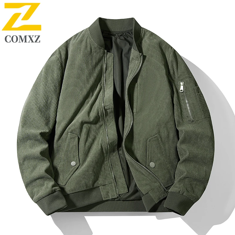Men\'s Baseball Suit Spring and Autumn Fashion Loose Corduroy Trendy High Street Stand up Collar Coat Men Versatile Flying Jacket