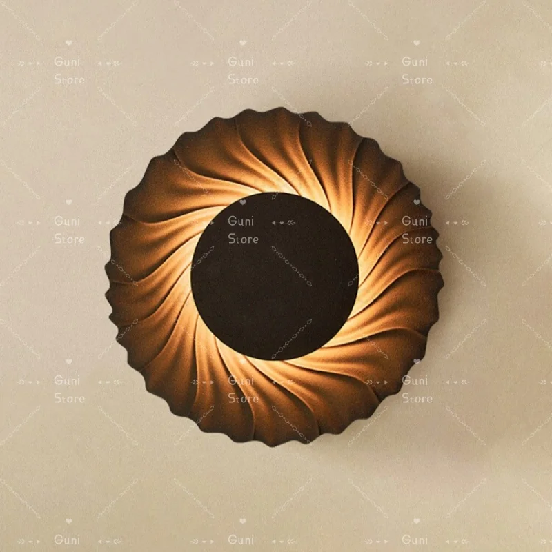 

ROLLO Eye of the Sun Wall Light Living Room Matte Texture Hotel Lobby Coffee Shop Wall Sunflower Wall Light