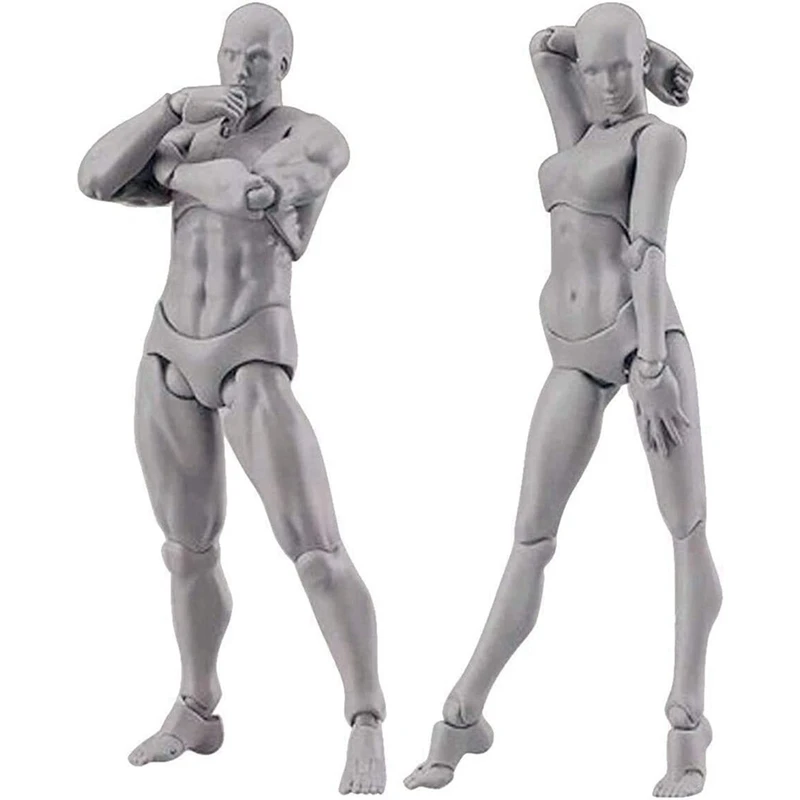 

Body Doll, Artists Manikin Blockhead Jointed Mannequin Drawing Figures Male+Female Set