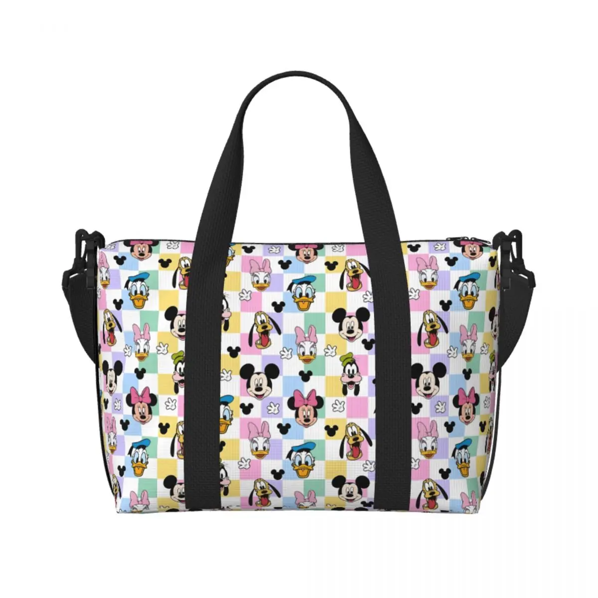 

Custom Large Goofy Funny Dog Tote Bag for Women Colorful Pattern Shopper Shoulder Beach Gym Travel Bag