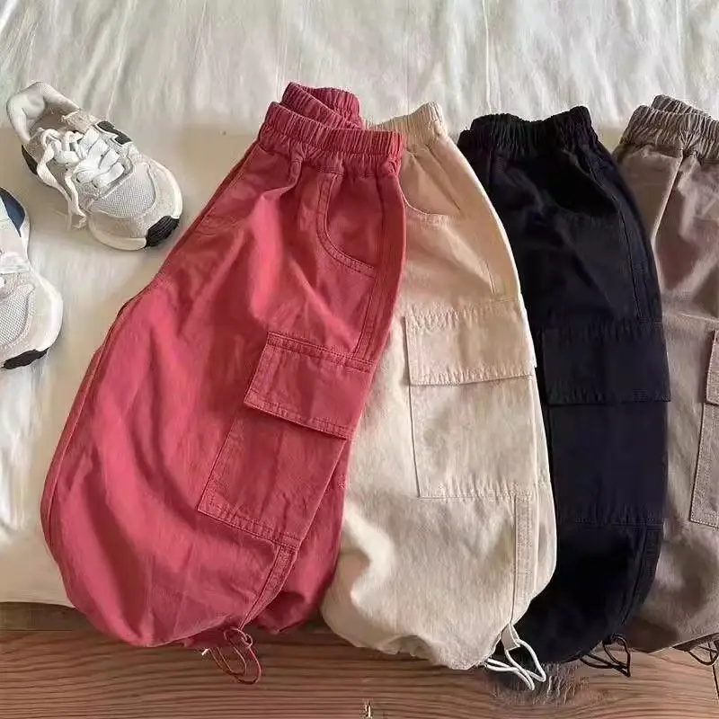 Spring and Autumn Children's Cargo Pants New Style Versatile Boys' and Girls' Baby Cotton Pants Korean Version Loose