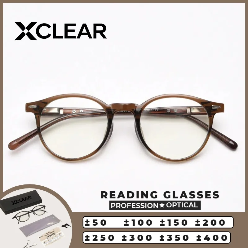 

XCLEAR Reading Glasses Polygon Metal New Classic Business Casual Lightweight Anti Blue Light UV400 Scratch Resistant Protective