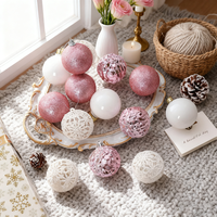 Printed Purple Red Christmas Ball Ornaments 16pcs 6cm Christmas Spheres Pendant for Christmas Tree Party Decoration New Year