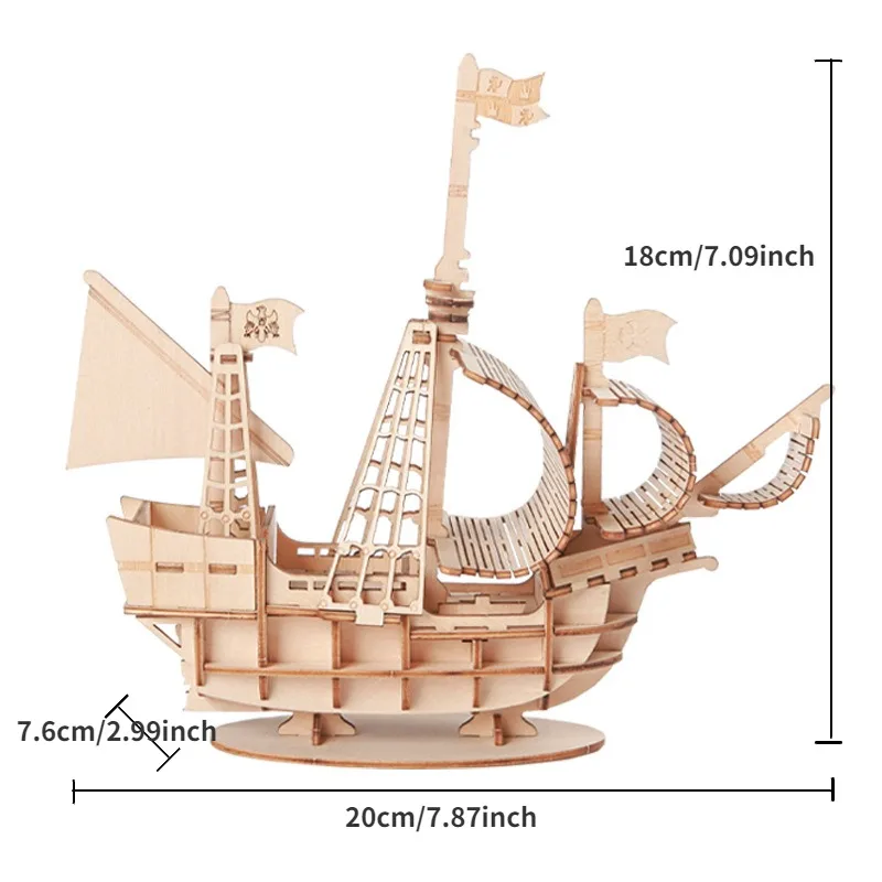 3D żaglówka drewniany Model zestaw puzzli Puzzle DIY rzemiosło drewniane 3D Puzzle zabawki prezenty