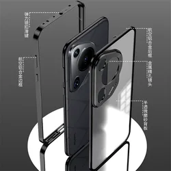 Magnetic Metal Frame Case for Huawei Pura 70 Ultra Pura 70 Pro Plus Metal Acrylic Back Cover Shockproof Funda Coque Pura70