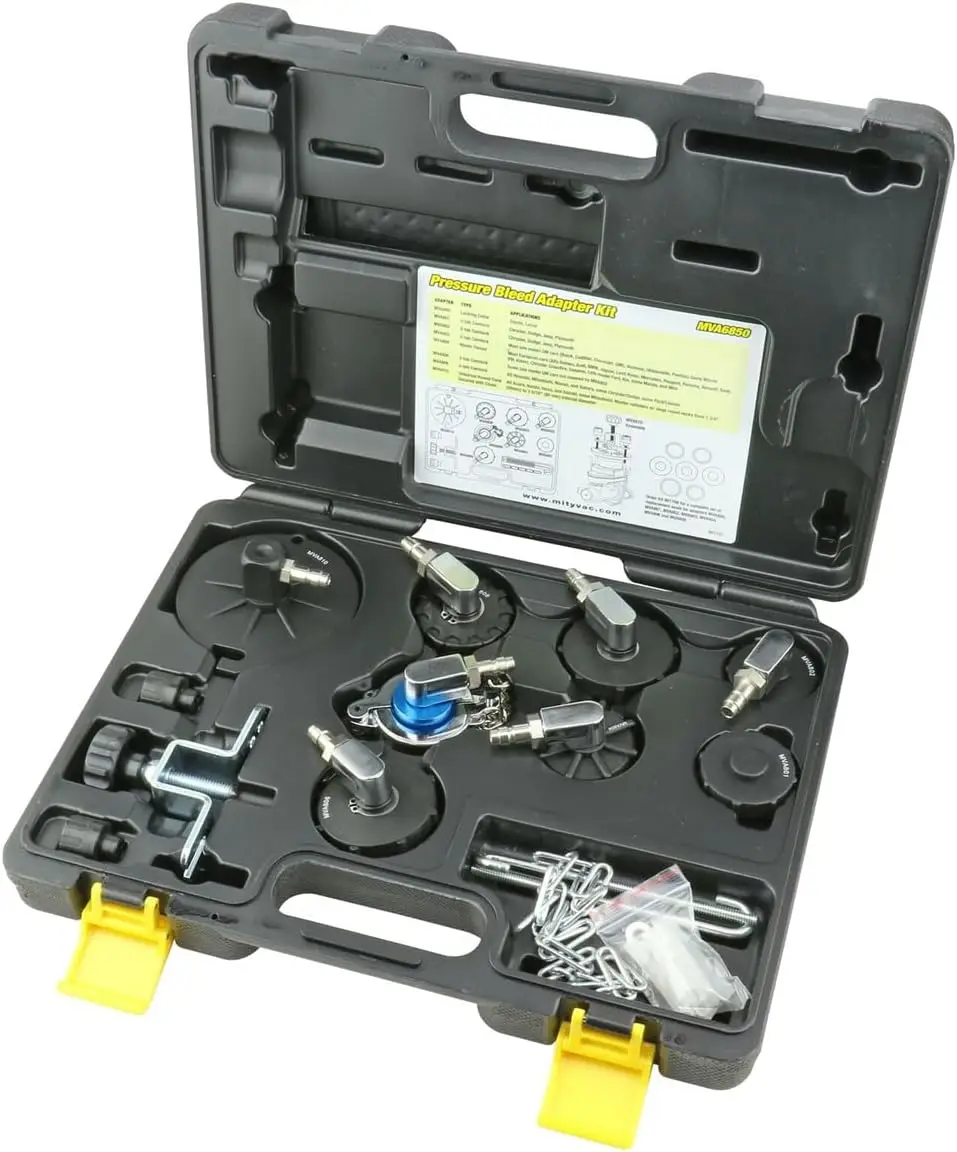 MV6840 Hydraulic Brake and Clutch Pressure Bleeding System, Includes Seven (7) Master Cylinder Adapters, 1.2 Gallon Reservoir