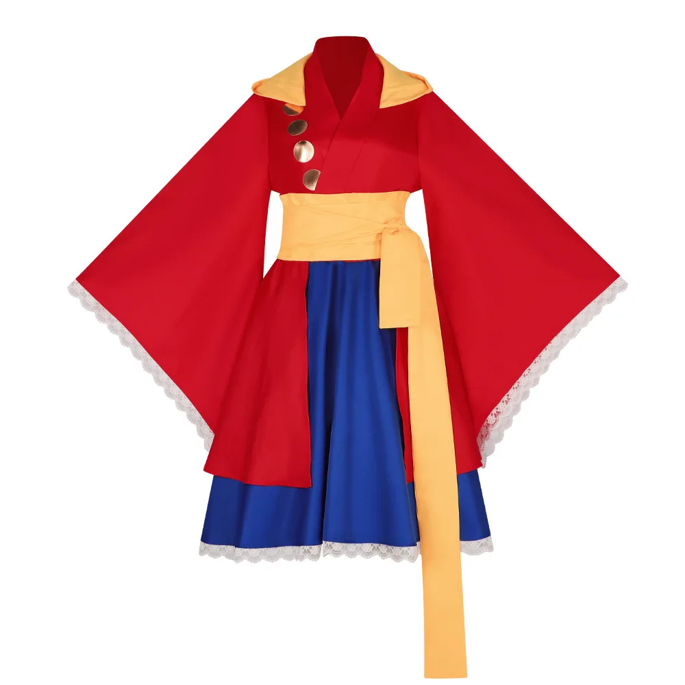 Rufy Costume Cosplay Creazione originale Lolita Kimono Dress Cosplay Costume di Halloween