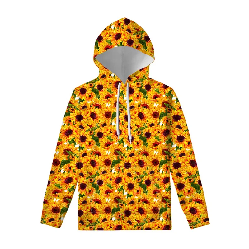 

Sunflower Floral 3D Printed Hoodie Men Fashion Harajuku Flower Pattern Pullover Swearshirt Women Spring Autumn Loose Hoodies