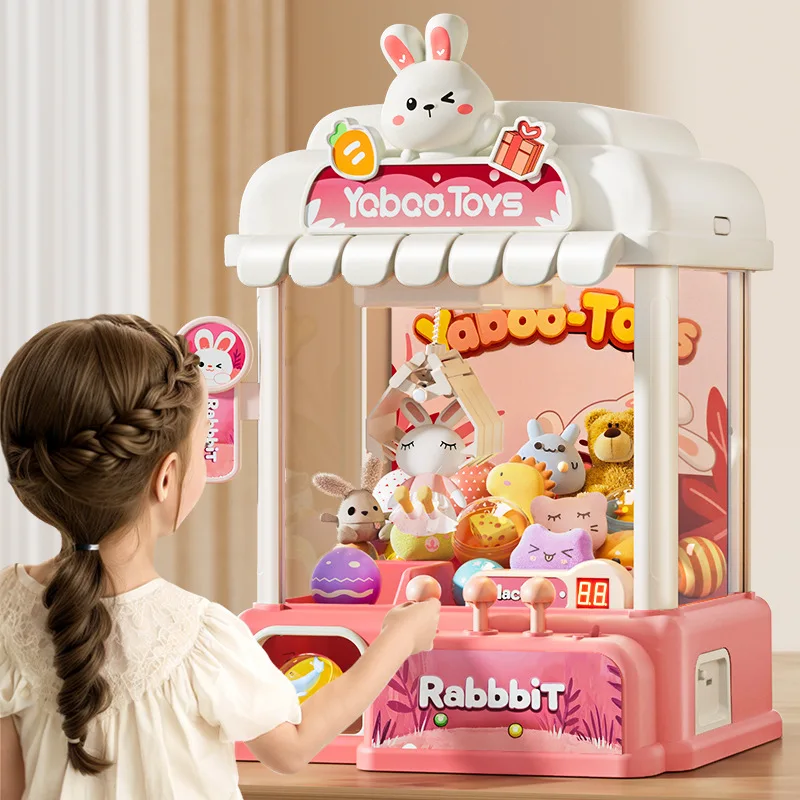 Children Mini Claw Game Machine Toy DIY Coin Operated Play Game Electric Clip Doll Machine Birthday Christmas Gift Toys for Kids