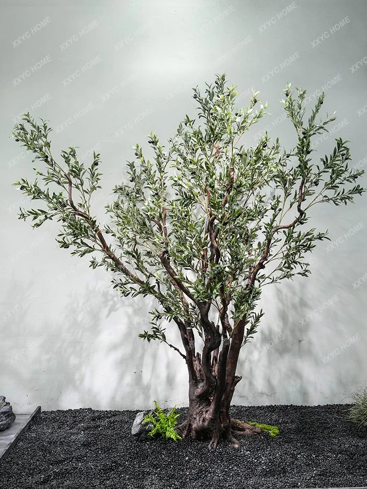 Árbol de imitación de raíz seca de pila antigua, diseño de árbol grande de madera maciza, árboles falsos, decoración en el suelo, planta verde