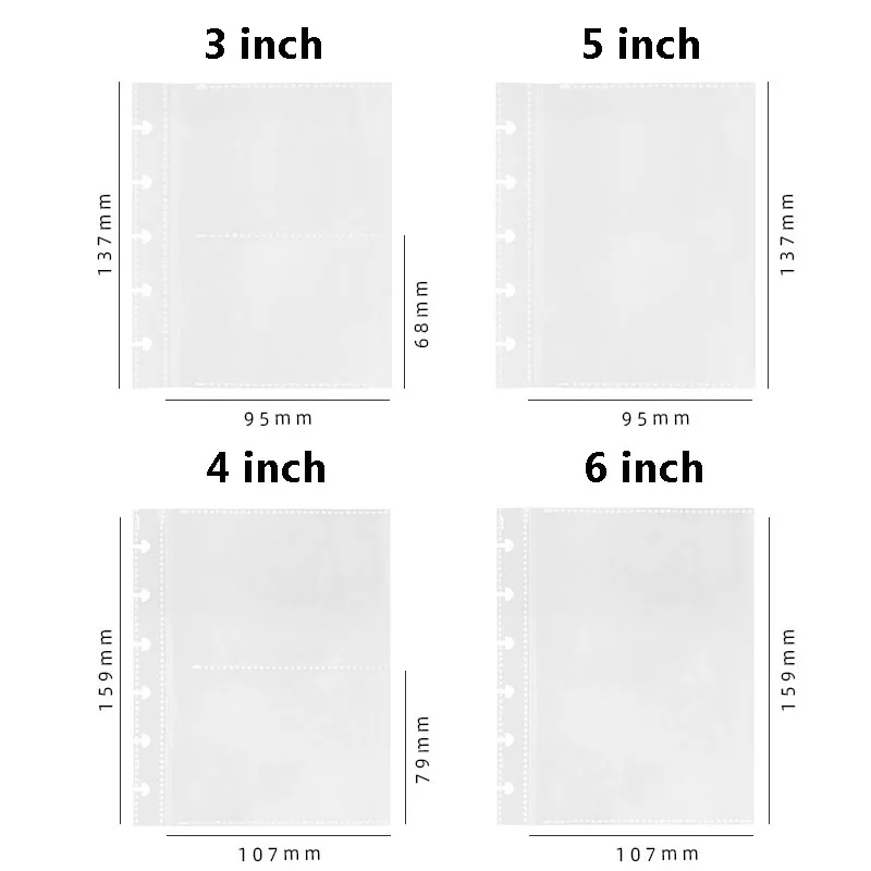 Fromthenon Cogumelo Buraco Discbound Sistema Recarga Inserir Saco, Transparente PP Cartão De Armazenamento Saco, Album Inner Page, 3 \