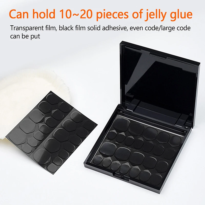 Fake Nail UV Solid Jelly Glue Special Storage Box Square Dark Case For Avoiding Light Reusable Manicur Nails Accessories 9*9cm