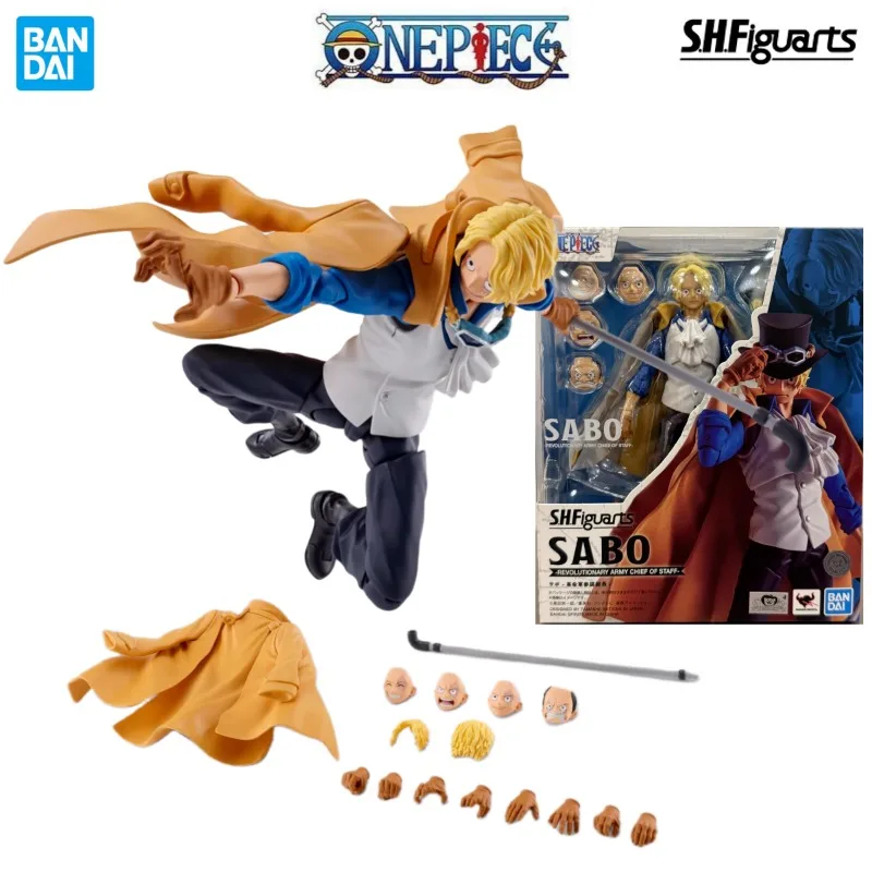 Original Bandai S.H.Figuarts One Piece SABO REVOLUTIONARY ARMY CHIEF OF STAFF Anime Action Figure PVC Collectible Model