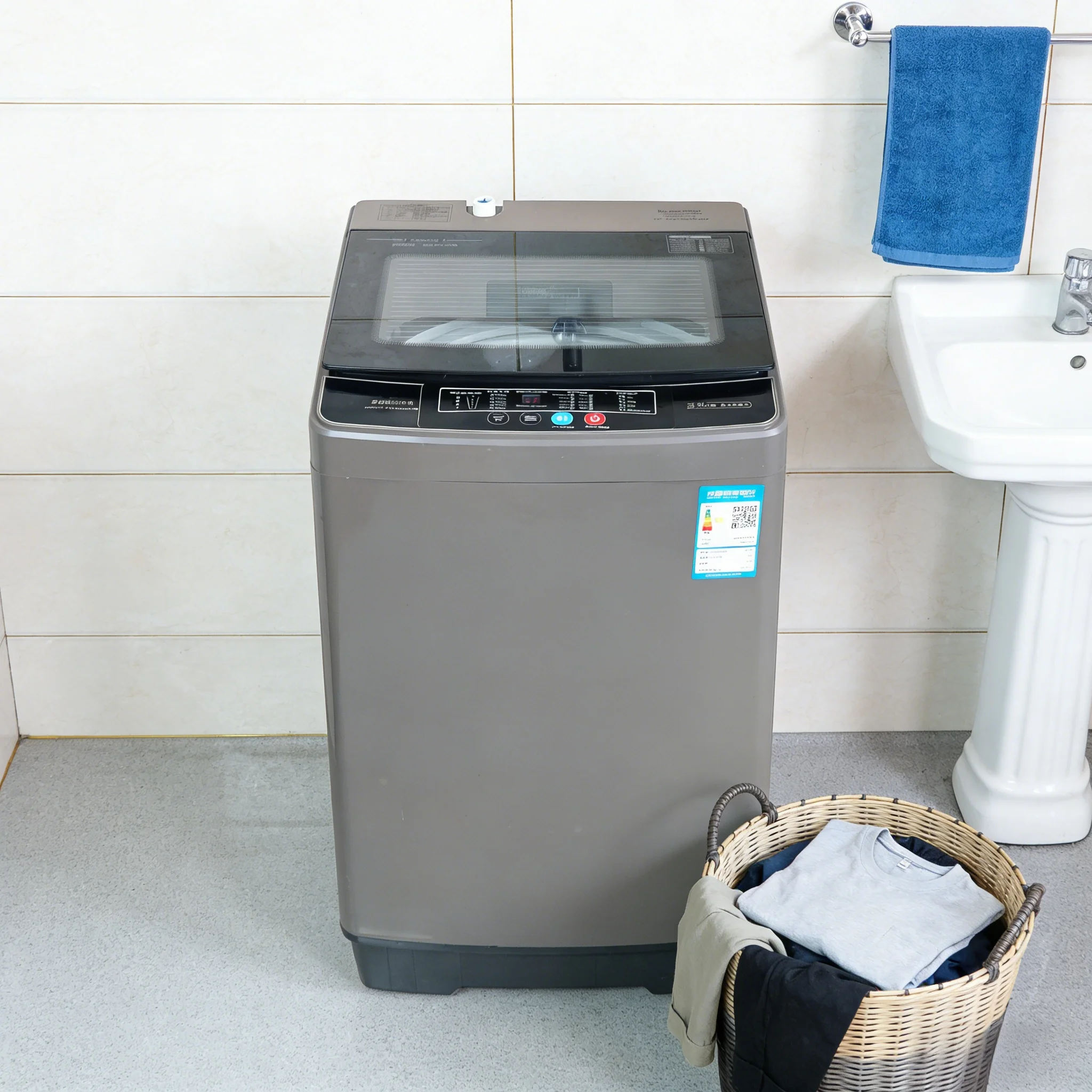 12kg Fully Automatic Top Load Washing Machine - Large Portable Single Tub Laundry Washer & Spin Dryer for Home Apartment