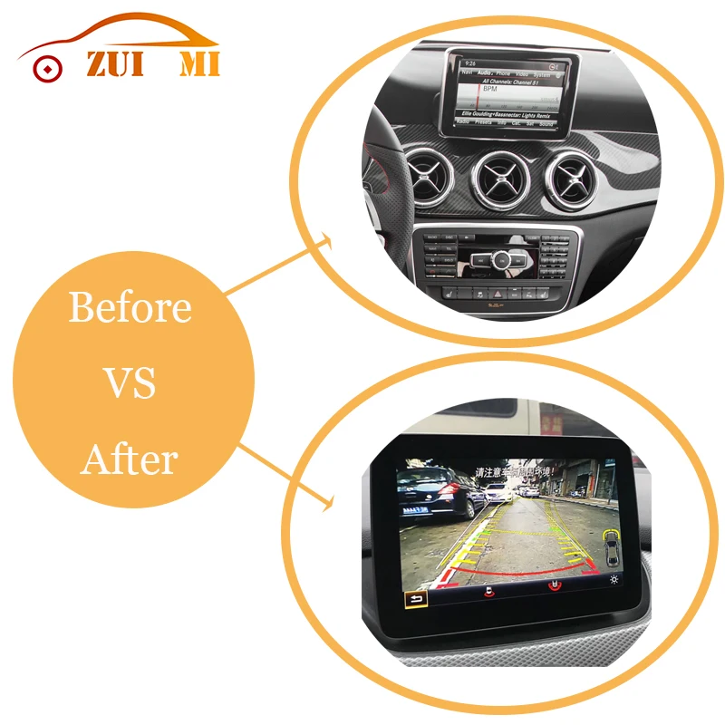 Car Interface Adapter Box For Mercedes Benz A B E C 5.0 5.1 5.2 GLC GLA GLE Decoder Reverse Module Panoramic Image