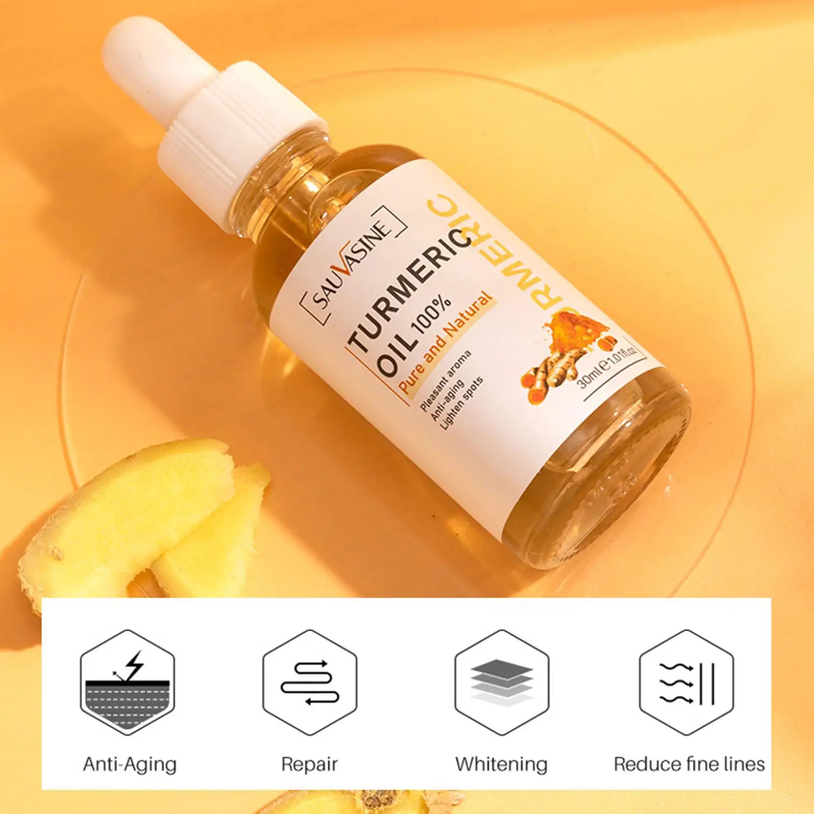 Turmeric Face Care Sets  Nourish Smooth Natural Moisturizing Pores Shrink Fade Dark Spots Anti-Aging Skin Moisturizing 5Pcs/Set