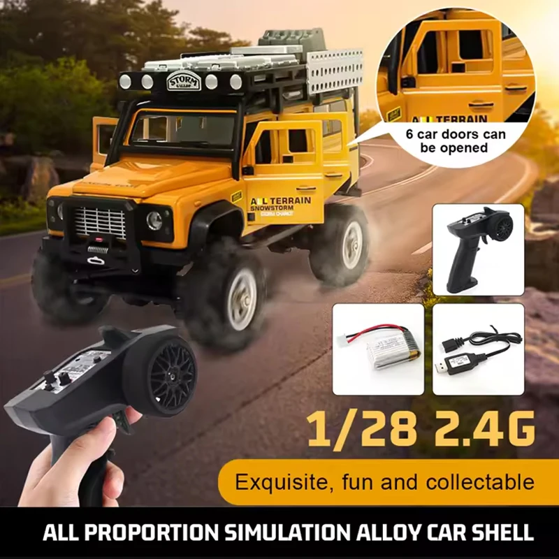 1/28 Mini RC Land Rover Serie 2.4G Telecomando 4WD Elettrico Fuoristrada Camion Da Arrampicata Per Bambini E Per Adulti Giocattolo Regalo Di Compleanno