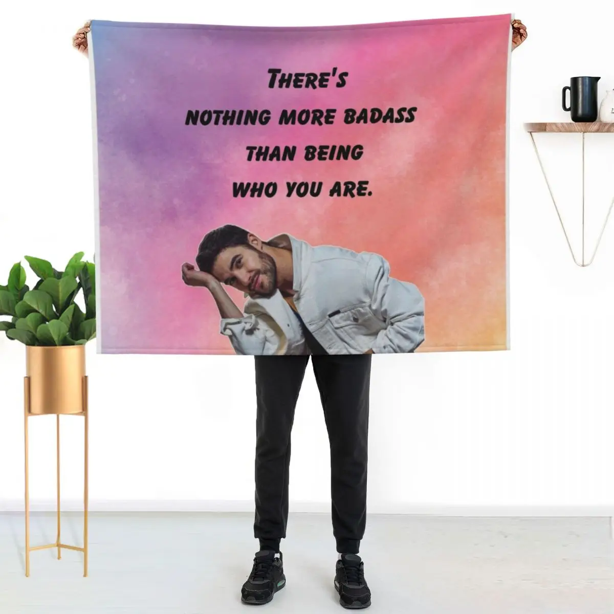 

Glee Darren Criss Quote Watercolour Throw Blanket Soft Sherpa Fleece Warm Blanket for Winter