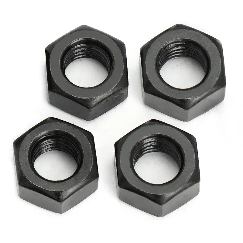 50/100Pcs M2 M2.5 M3 M4 M5 M6 DIN934 Black Carbon Steel Hex Nut Hexagonal Nuts Grade 8.8