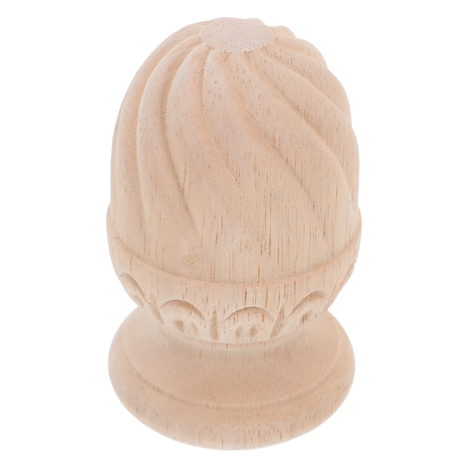 

Unpainted Wooden Pineapple Shaped Baluster Finial Carved Decorative Column Topper For Stair Railings Diy Furniture Home Decor