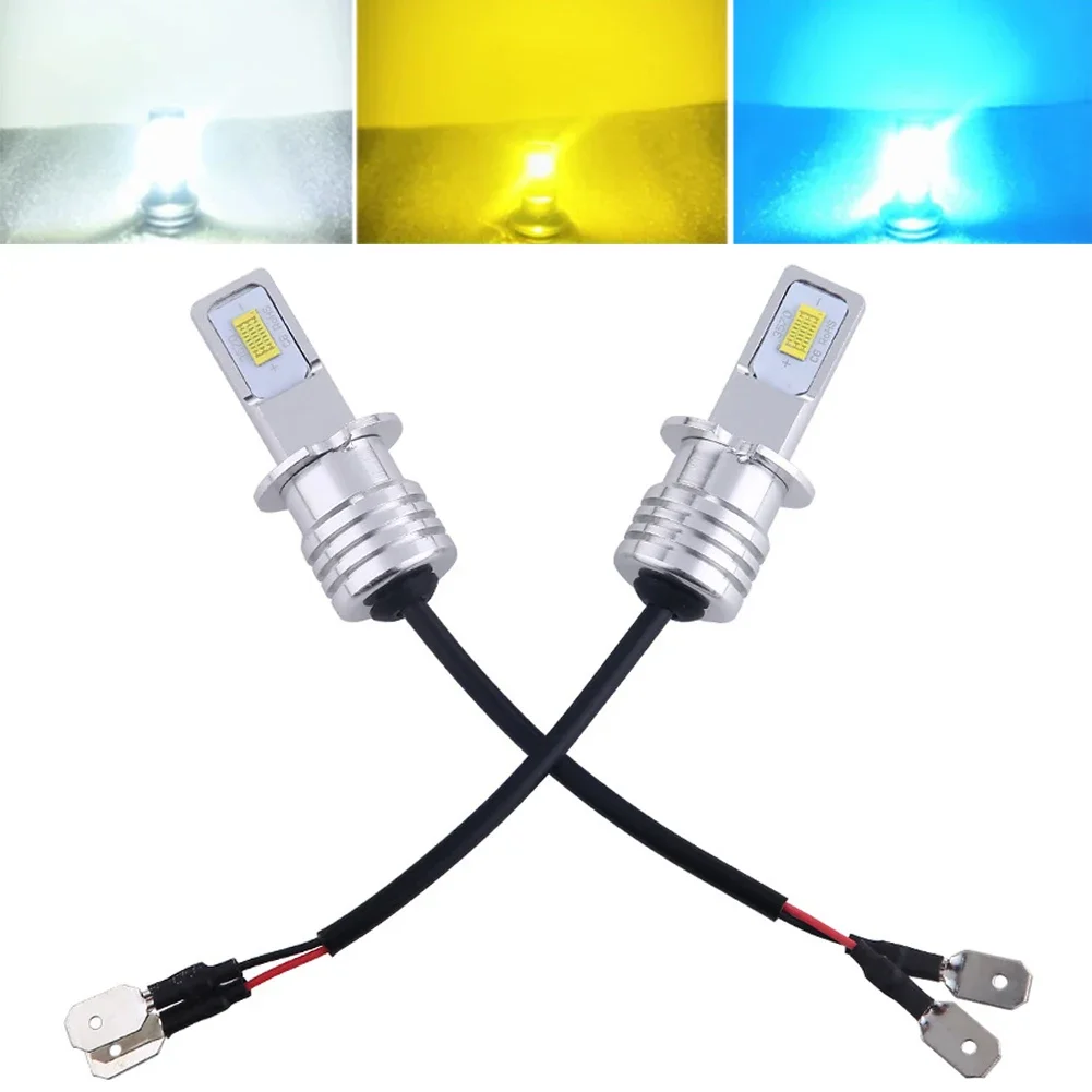 2 Stück H3 LED-Scheinwerferbirne LED H3 Autolicht Nebelscheinwerfer 1:1 Größe Nachbildung Ersatz-Halogenlampe 80W 12V 24V Autolampe