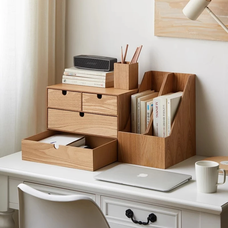 

Japanese Multi-layered Desk Organizer Bedroom Storage Box Drawer Type Jewelry Box Solid Wood Multi-functional Document Organizer