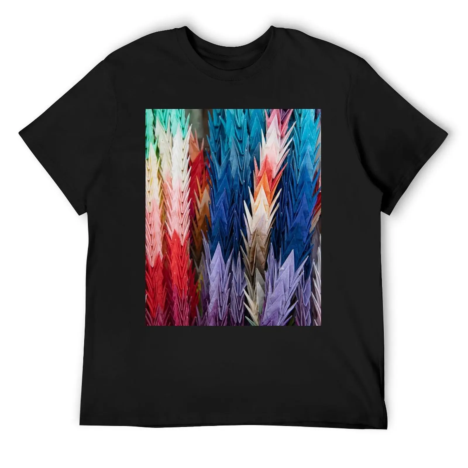 Japanese Origami Colorful Paper Cranes T-Shirt graphics quick-drying mens graphic t-shirts big and tall