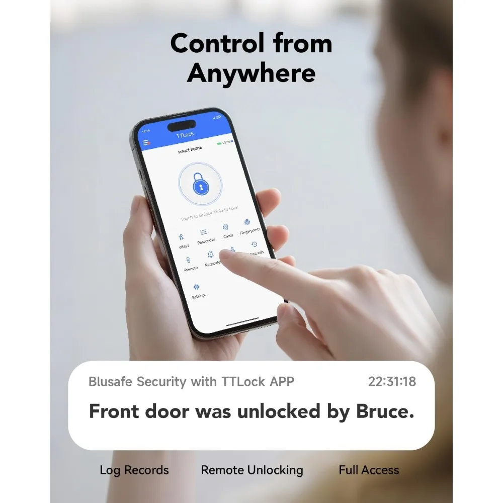 Smart Lock Fingerprint Door Lock Smart Deadbolt, Finger Print, Key Card, Keypad, App Control, Remote Lock/Unlock，Suitable for Me